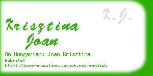 krisztina joan business card